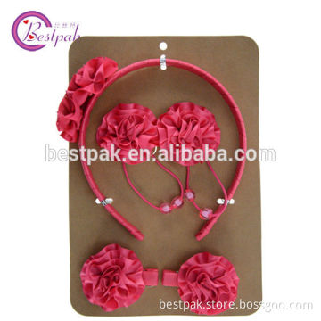 handmade fancy pink rosette hair accessories